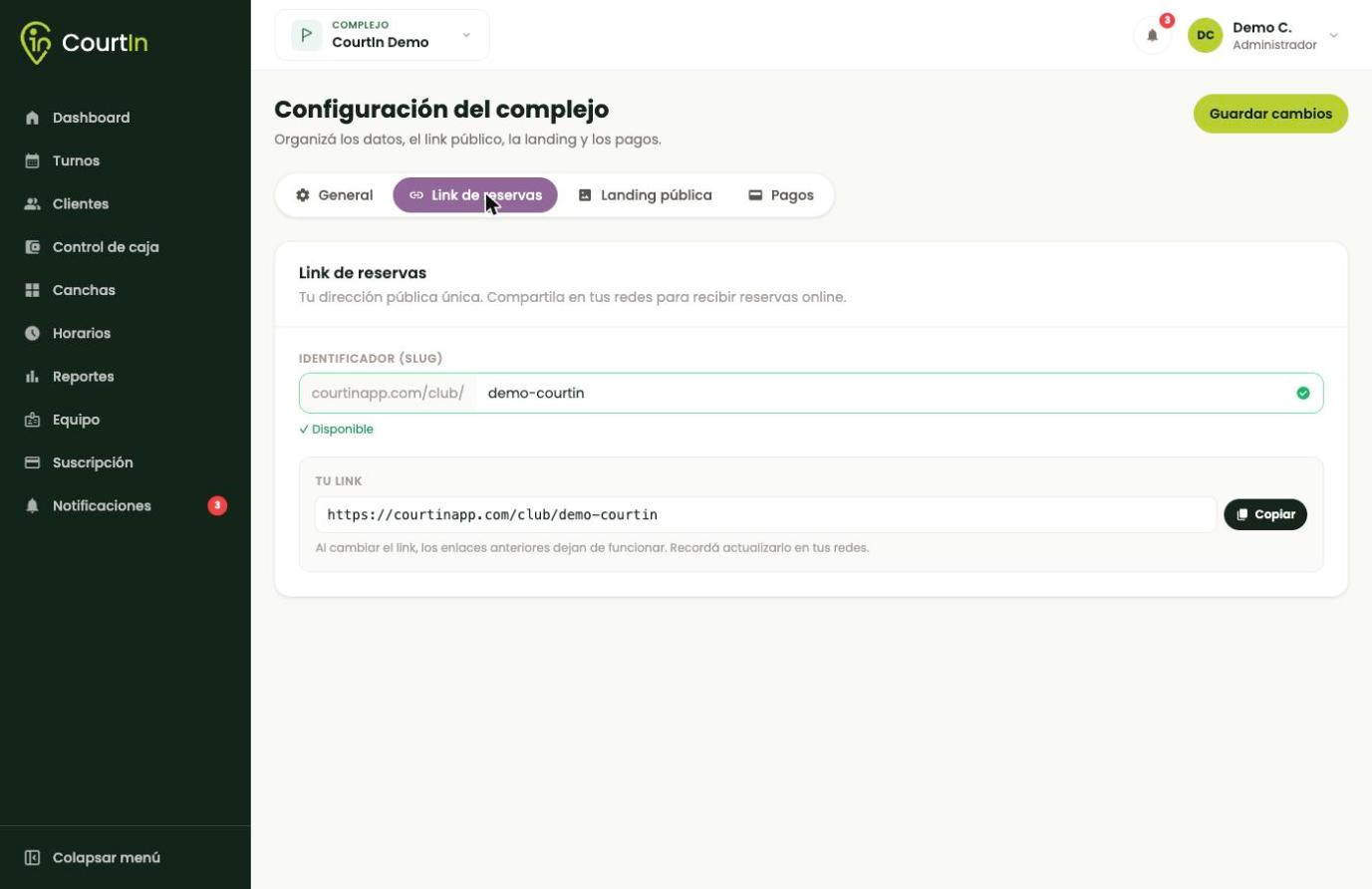 Mientras escribís, verificamos que esté libre. El tilde verde confirma que sí.
